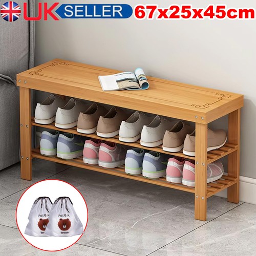 Tiers wooden shoe rack - 3,