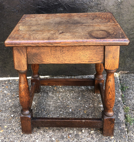 Antique oak joint stool - antique,