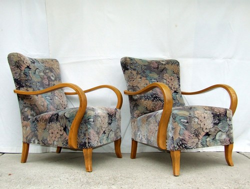 Pair art deco armchairs - art,