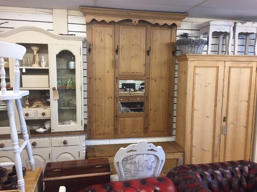 Huge antique pine hall panel - antique,