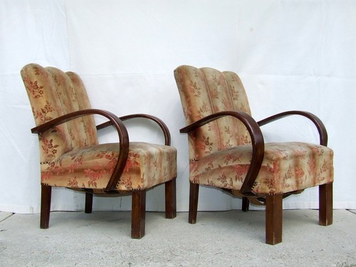 Pair art deco armchairs - of,