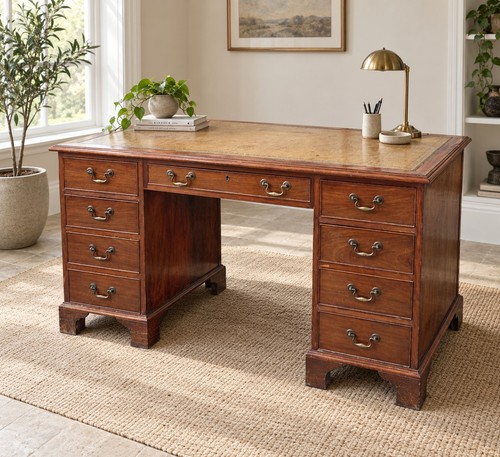 Antique mahogany pedestal - pedestal, desk