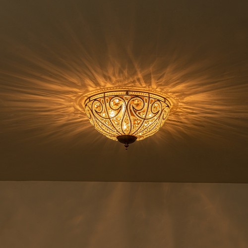 Antique crystal ceiling light - crystal,