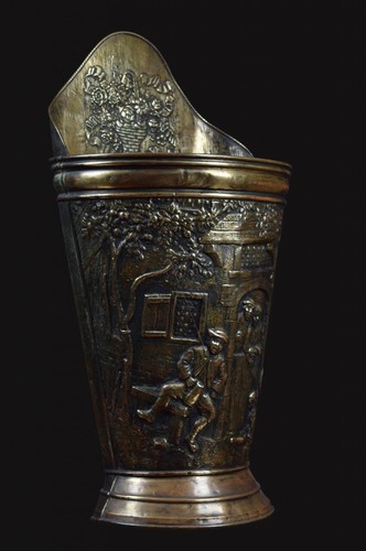 Embossed brass stick stand - stick,