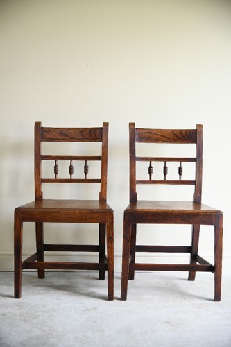 Pair antique oak spindle - pair,
