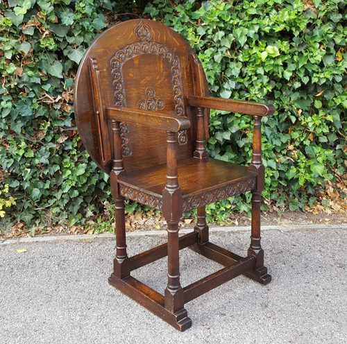 Antique oak monks chair - antique,