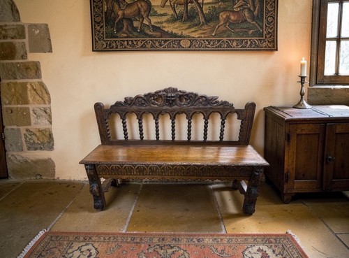 Antique victorian carved - carved, oak