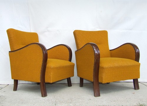 Pair art deco armchairs - of,