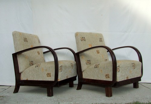 Pair art deco armchairs - pair,