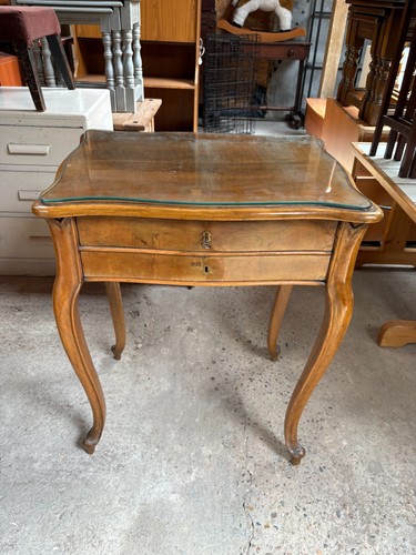 Antique side table drawers - table,