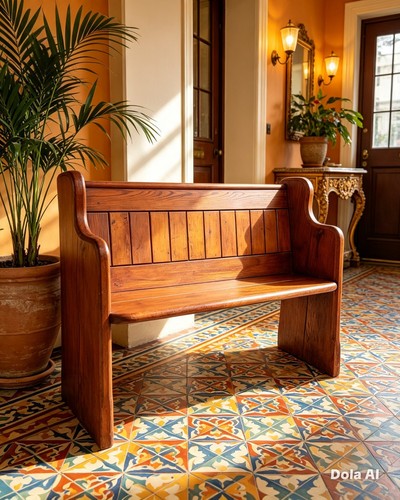 Church pew hall bench solid - hall,