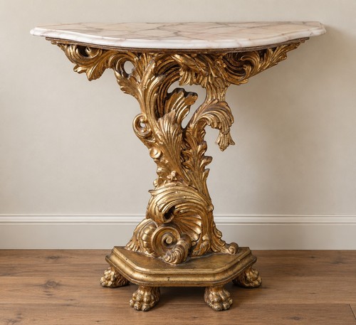 Rococo marble top console - rococo,