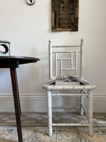 French faux bamboo white - french,