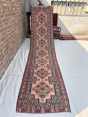 3x12 antique afghan pink kilim - antique,