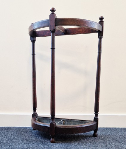 Antique oak demi lune umbrella - demi-lune,