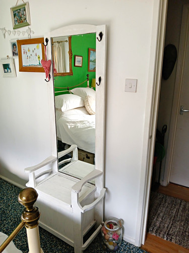 Wooden hall stand with - with, hooks