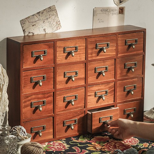 16drawer retro wooden trinket - 16drawer,