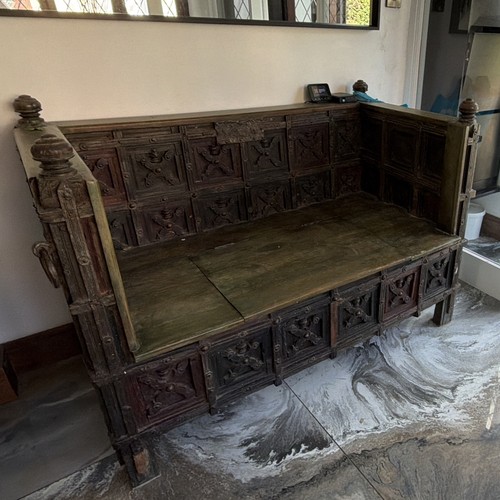 Antique brown carved - carved, wooden