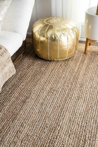 Rug rectangle jute braided - rug,