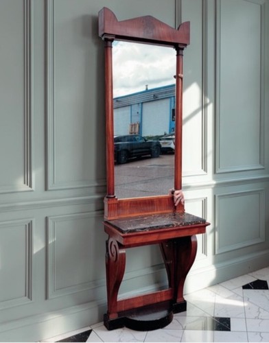Antique mahogany console table - mahogany,