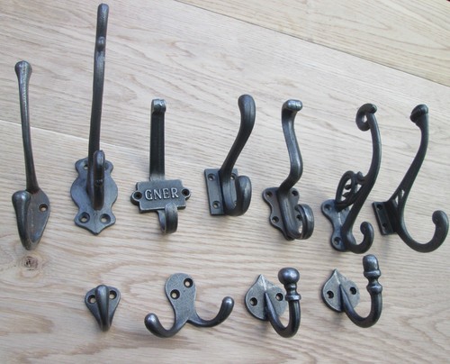 Rustic iron hooks antique cast - iron,
