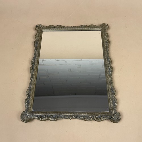 Ornate brass wall mirror small - mirror,