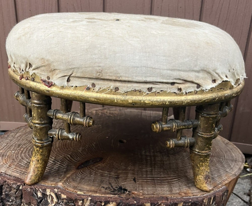 Antique french footstool faux - antique,