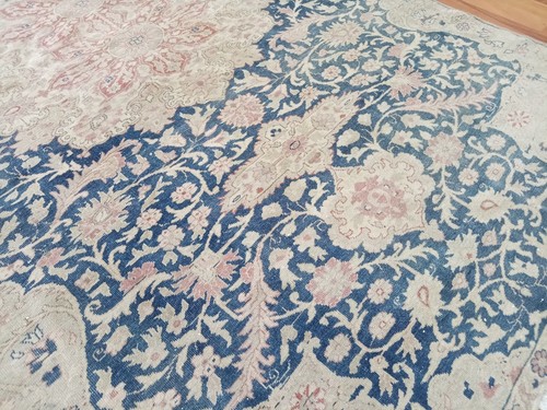 4x8 blue antique floral rug - antique,